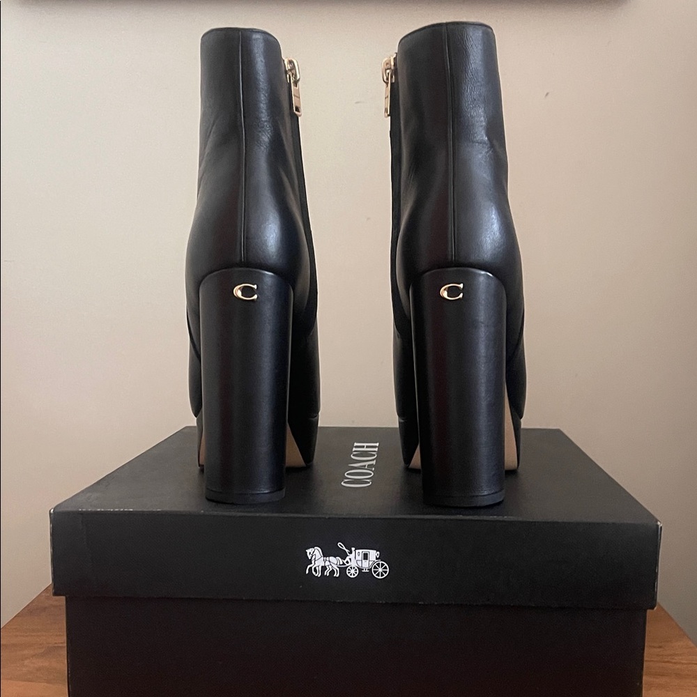 Coach Black Platform Heeled Boots - Picture 3 of 7
